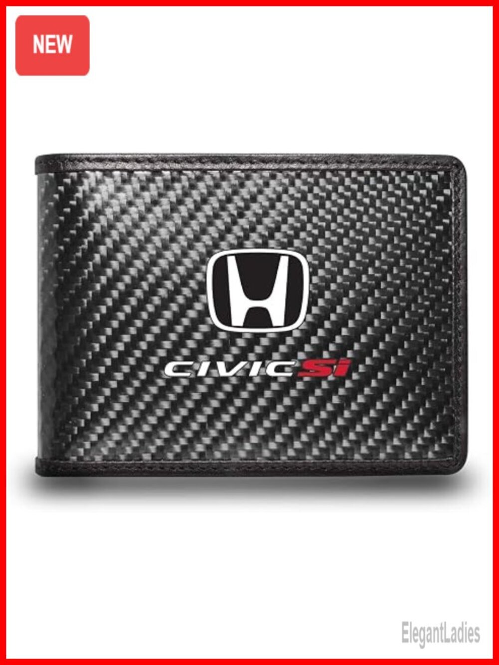 Real Carbon Fiber RFID Blocking Bi-fold Wallet with OEM Honda Civic Logo